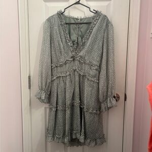 Ruffled Floral Mini Dress